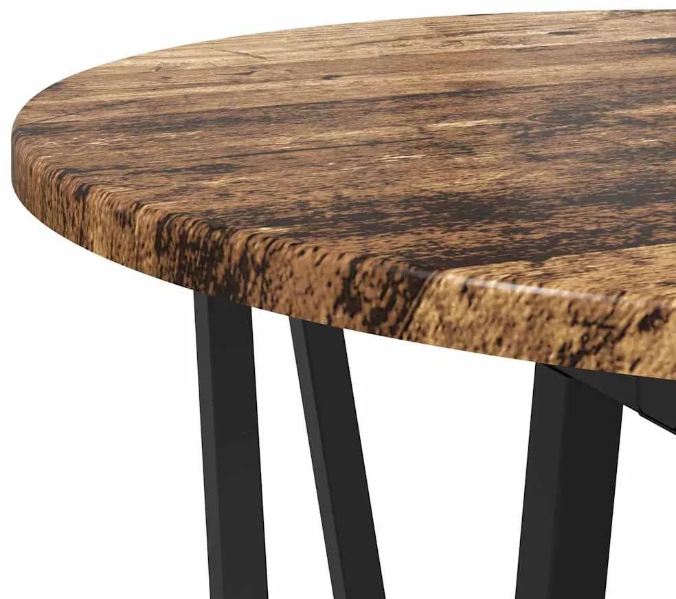 Mesa de Apoio 2 pcs de Madeira Velha, Engenharia de Madeira e Metal