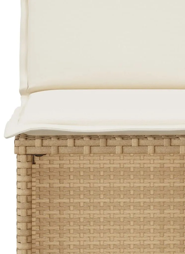 3 pcs conjunto bistrô com almofadões vime PE bege