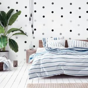 Parede com pontos para o quarto - pontos em pretos