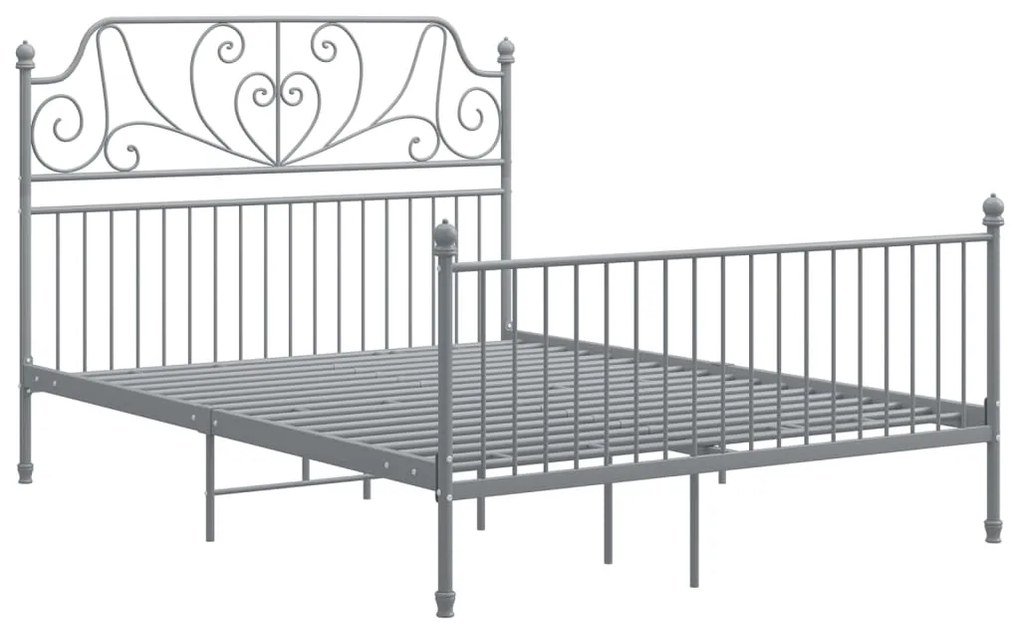 Estrutura de cama sem colchão 140x200 cm metal cinzento