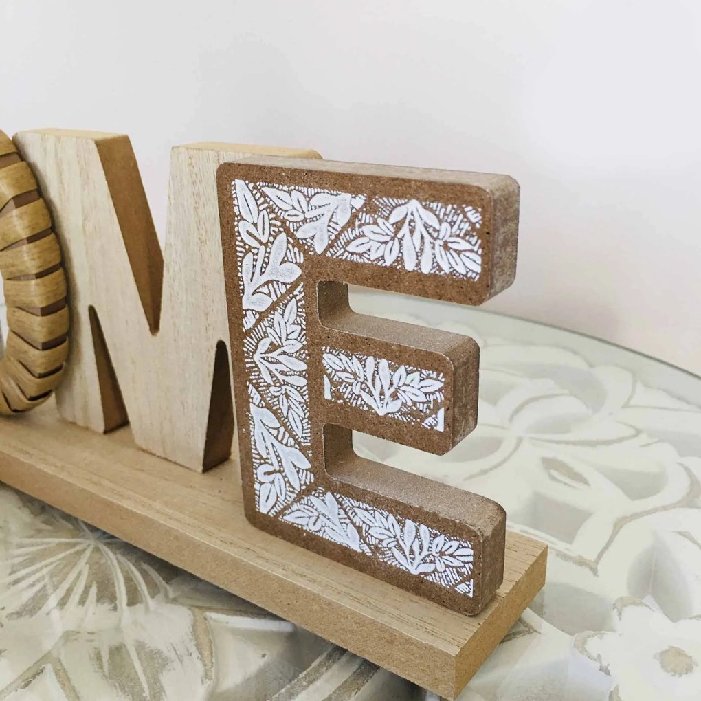 Placa Home | Wood Leefs | 30x5x10.5CM