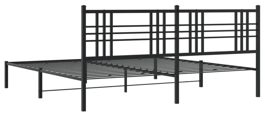 Estrutura de cama com cabeceira 183x213 cm metal preto