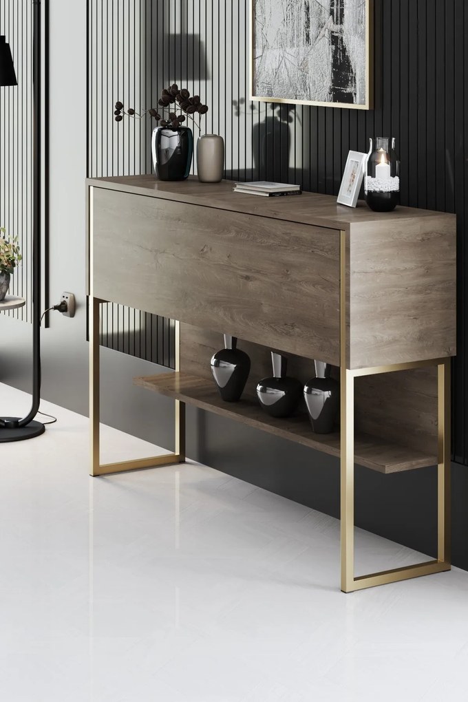 Cômoda Luxe – Dourado Nogueira – 120x80x30 cm
