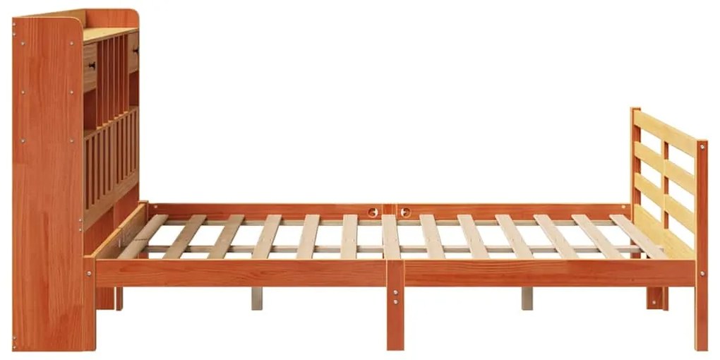 Cama com estante sem colchão 140x190 cm pinho maciço