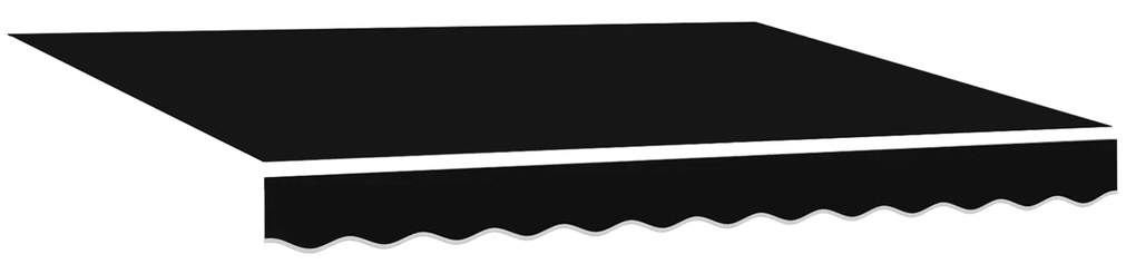 Toldo Retrátil Manual vidaXL Preto 350x250 cm