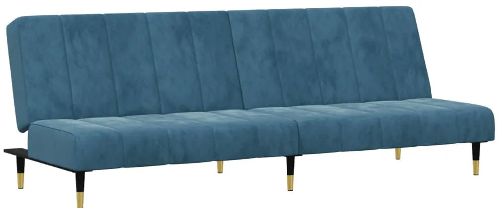 2 pcs conjunto de sofás veludo azul