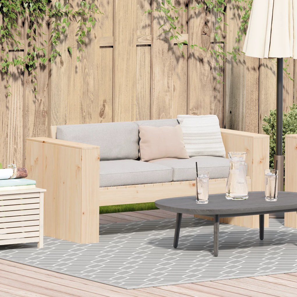vidaXL Sofá de Jardim 2 lugares 134x60x62 cm Madeira Maciça de Pinho