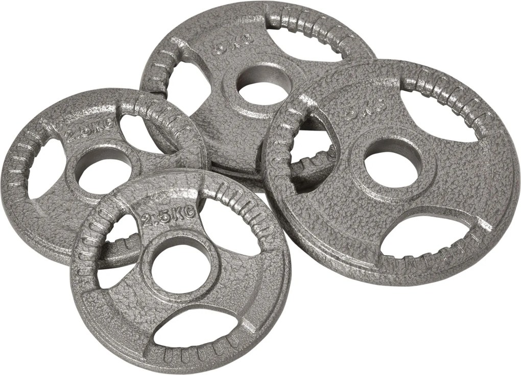 HOMCOM Discos de peso 2,5/2,5/5/5 kg, 4 pesos para musculação, discos de halteres em aço | Aosom Portugal