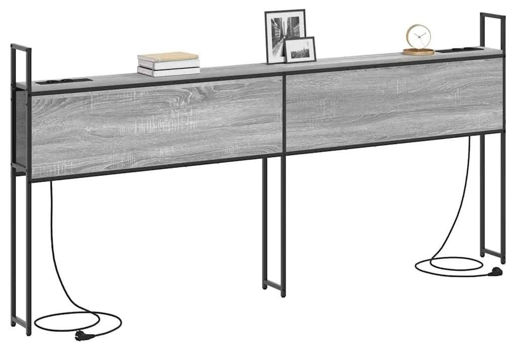 Cabeceira de armazenamento com cabeceira Sonoma cinzento 180 cm