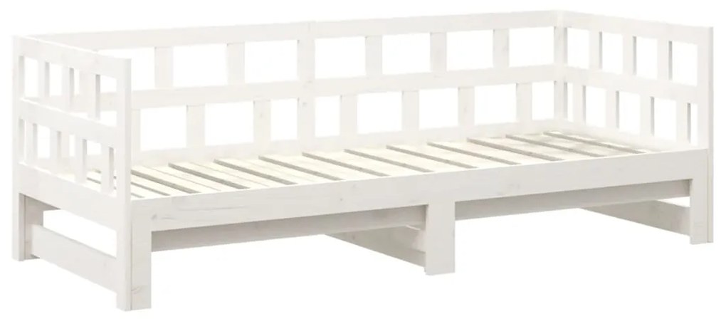 Sofá-cama de puxar 2x(90x200) cm pinho maciço branco