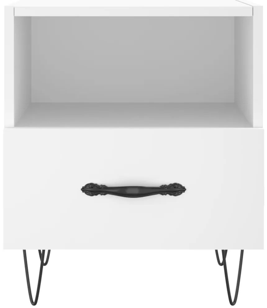 Mesas de cabeceira 2 pcs 40x35x47,5 cm deriv. de madeira branco