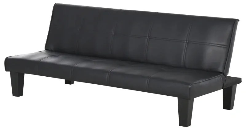 Sofá Cama Santarém em Couro Artificial - Preto - Design Moderno