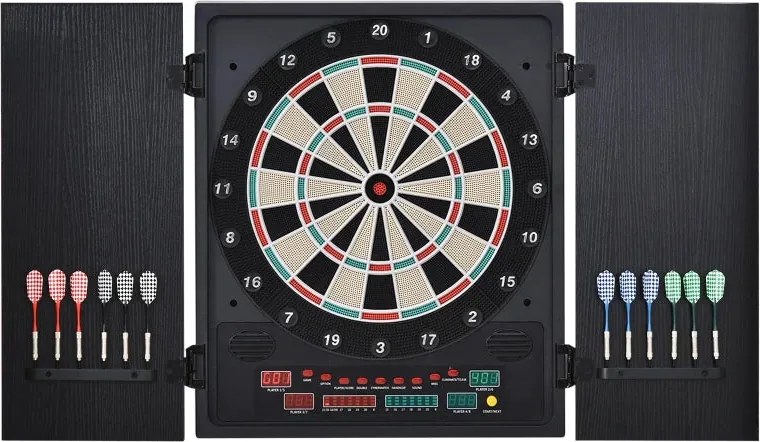 Alvo eletrônico digital para até 8 jogadores com 12 dardos e 30 pontas