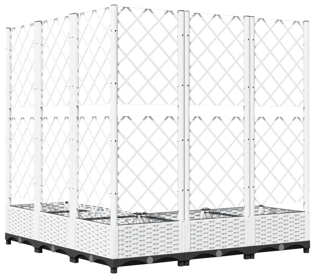 Vaso/floreira jardim c/ treliça 120x120x121,5 cm PP branco