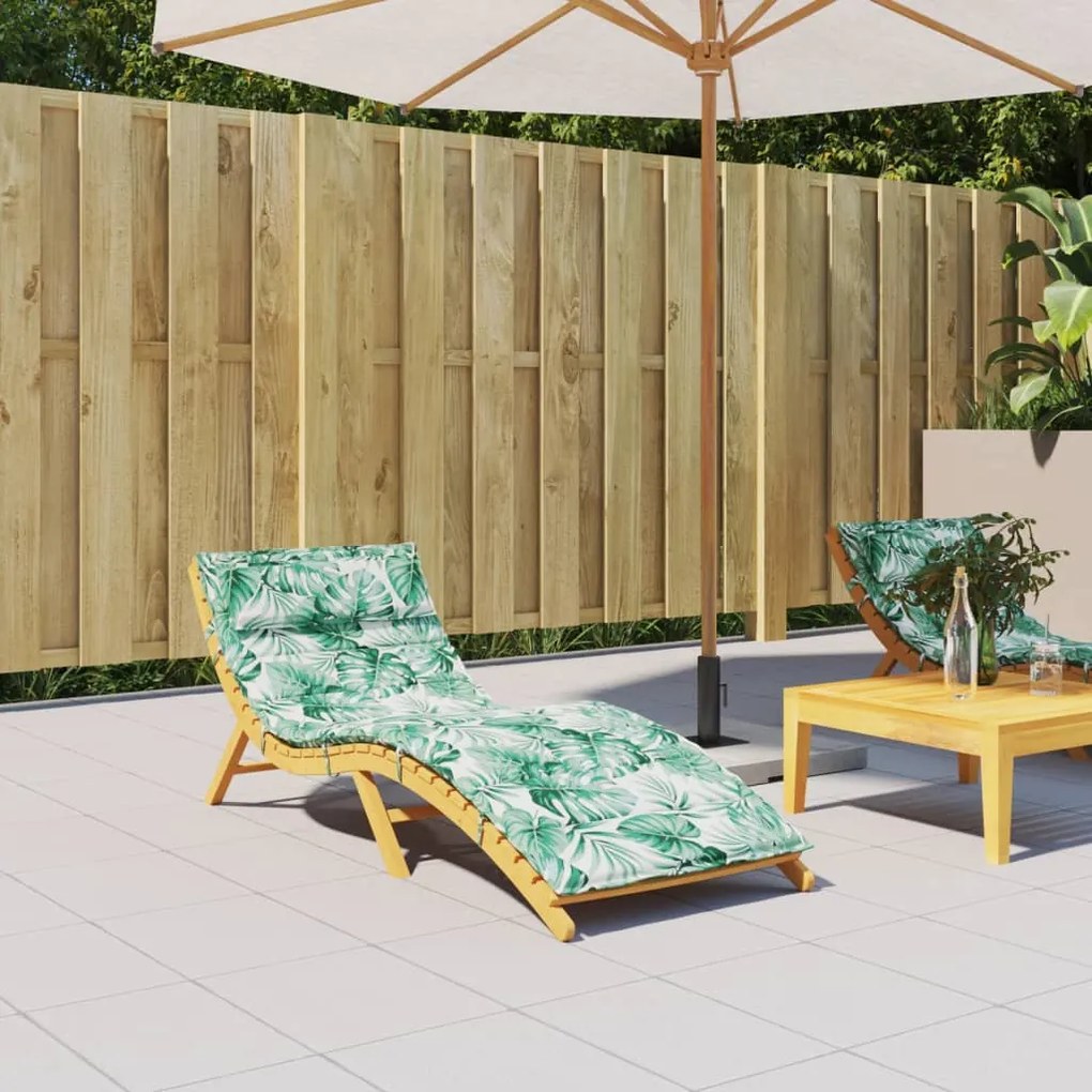 vidaXL Almofadão p/ espreguiçadeira 180x60x4 cm tecido oxford folhas