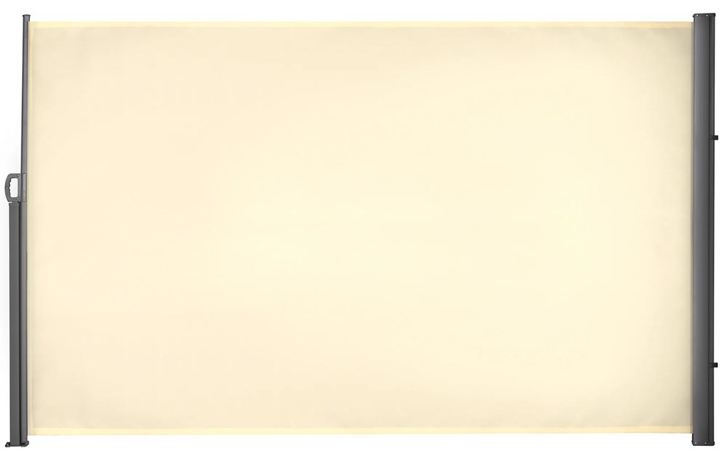 Outsunny Toldo Lateral Retrátil para Terraço Pátio ou Jardim Toldo de Privacidade para Exterior Dobrável 300x180cm Creme