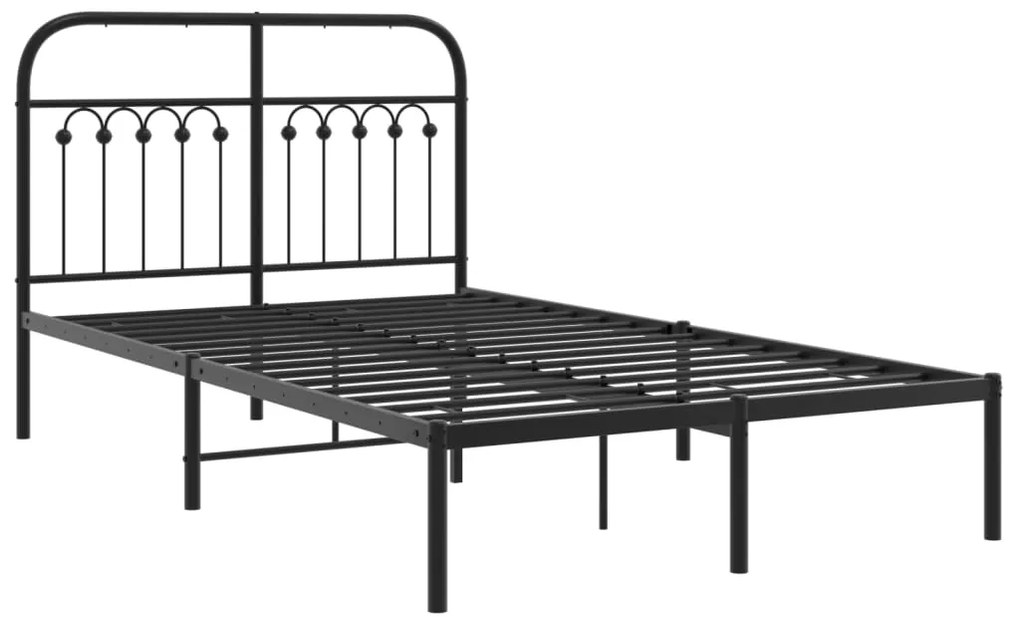 Estrutura de cama com cabeceira 120x200 cm metal preto