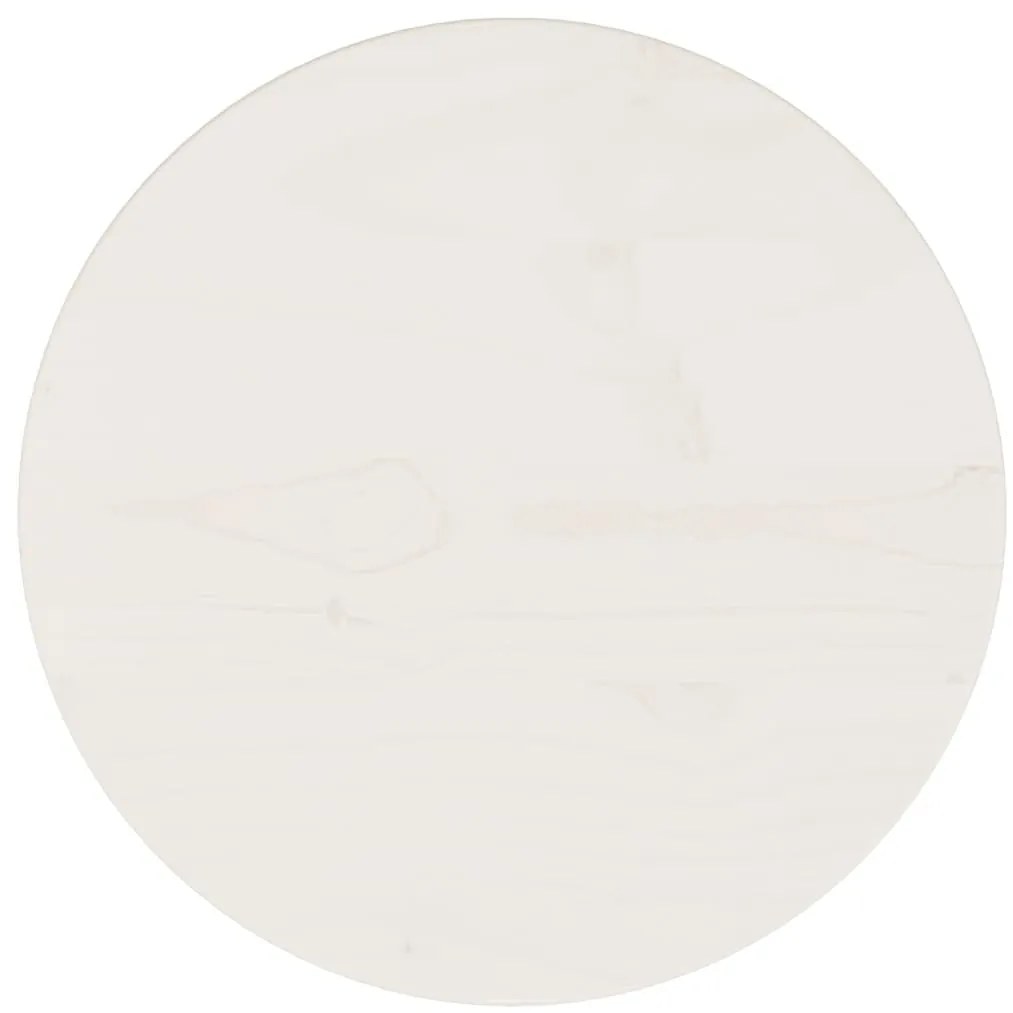 Tampo de mesa pinho maciço Ø30x2,5 cm branco