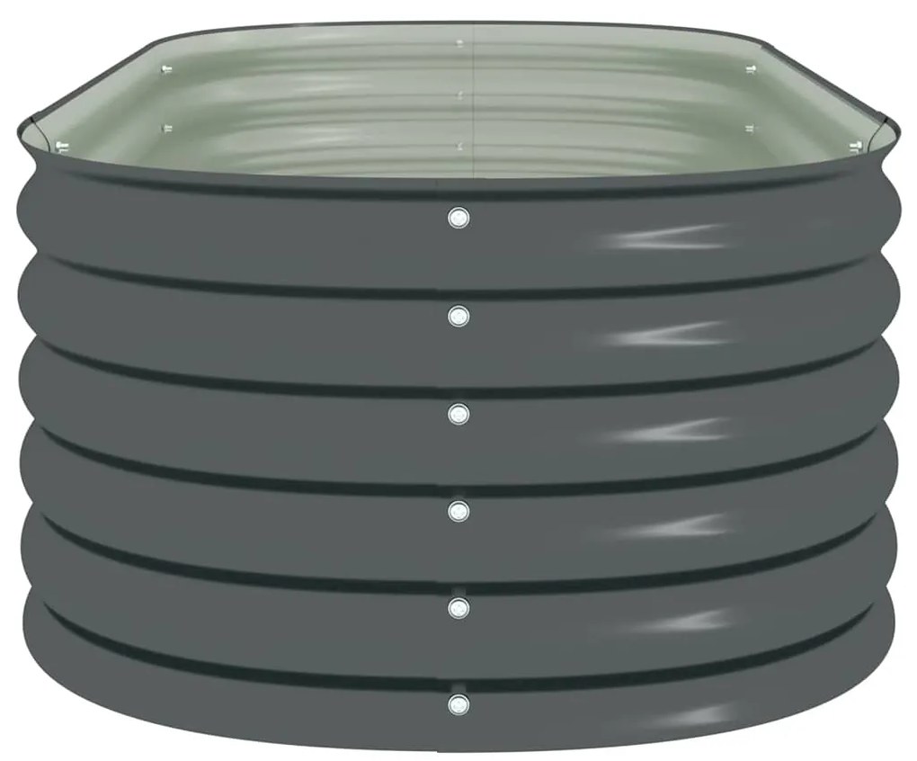 Canteiro elevado de jardim aço galvanizado 160x80x44cm cinzento