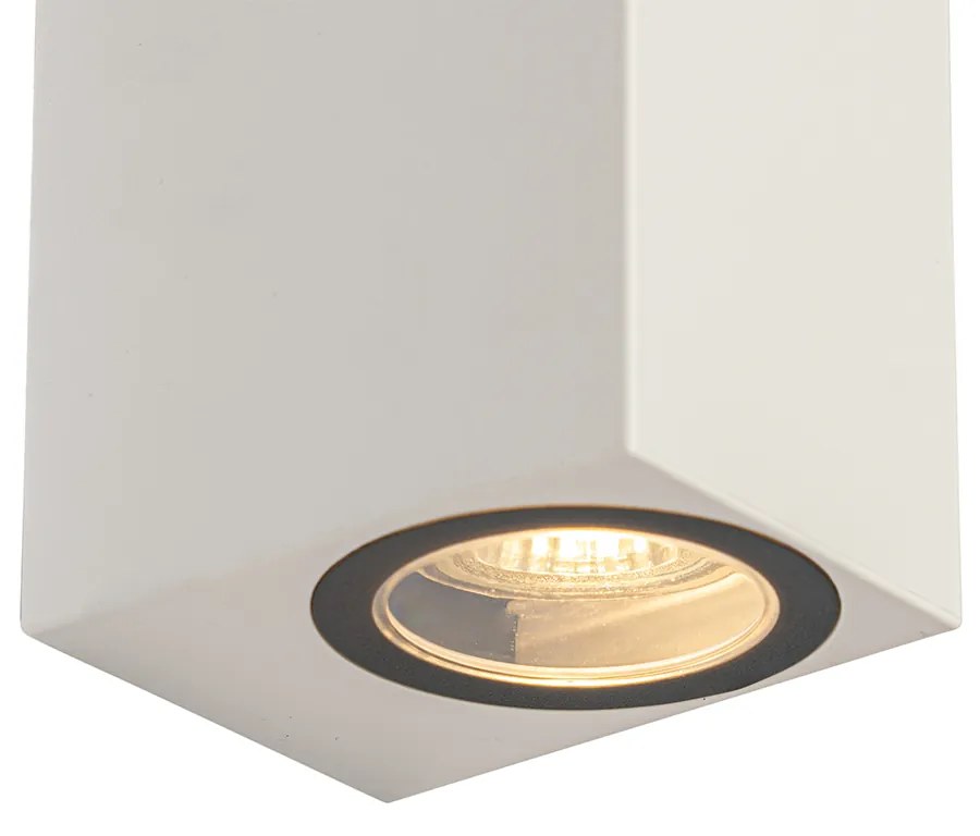 Candeeiro de parede exterior moderno branco em plástico 2-luzes - Baleno Moderno