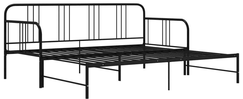 Estrutura sofá-cama de puxar 90x200 cm metal preto