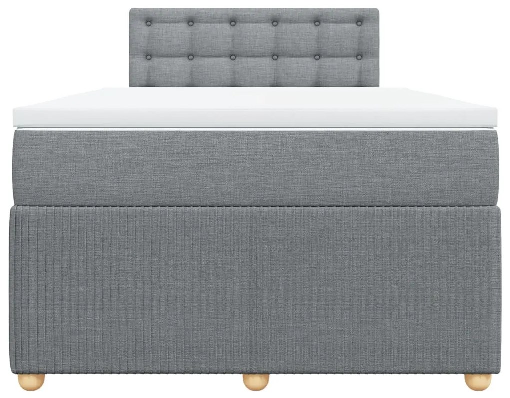 Cama boxspring com colchão 120x190 cm tecido cinzento-claro