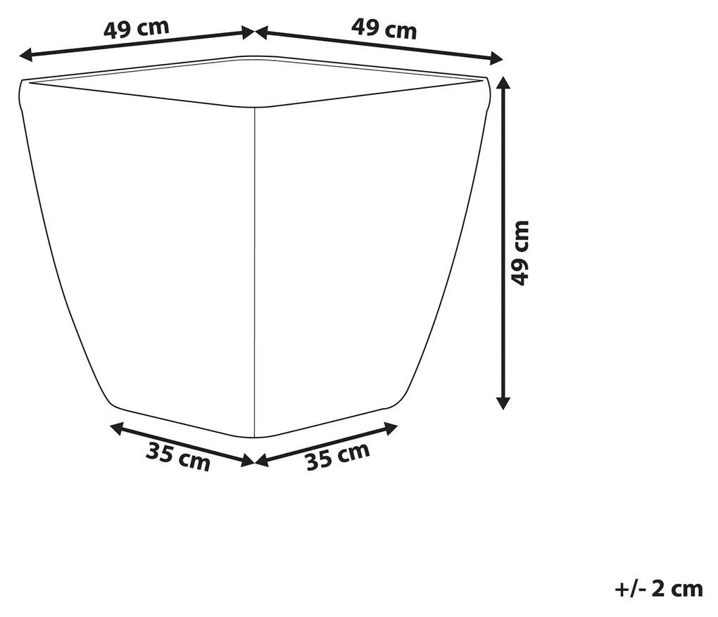 Vaso para plantas prateado 50 x 50 x 48 cm ASTRAS Beliani