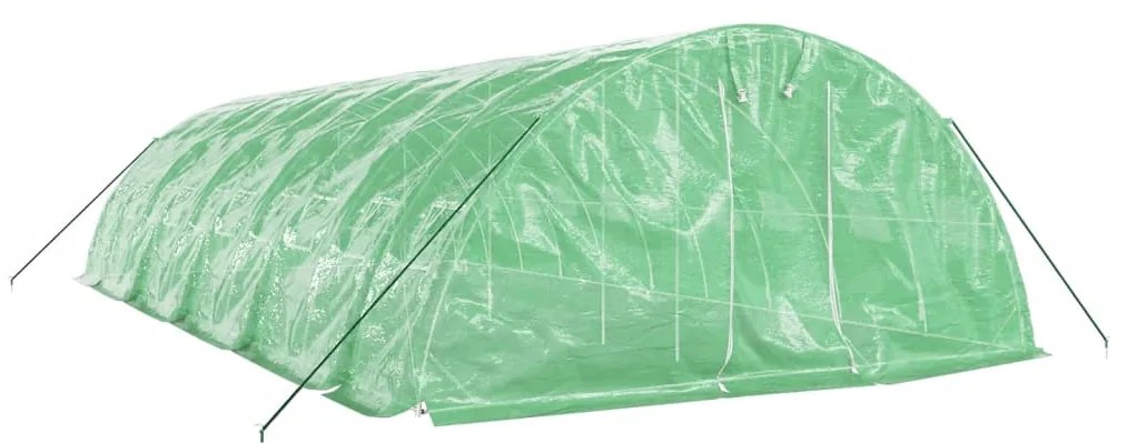 Estufa com estrutura de aço 50 m² 10x5x2,3 m verde