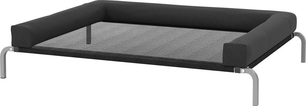 Cama elevada refrescante para cães, cama portátil para cães para interior e exterior, 130 x 90 x 30 cm, preta
