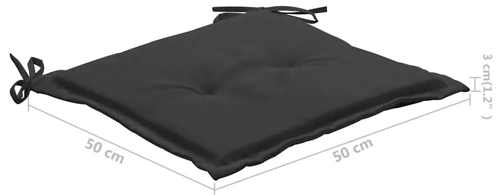 Cadeiras de jantar jardim c/ almofadões 3 pcs madeira acácia