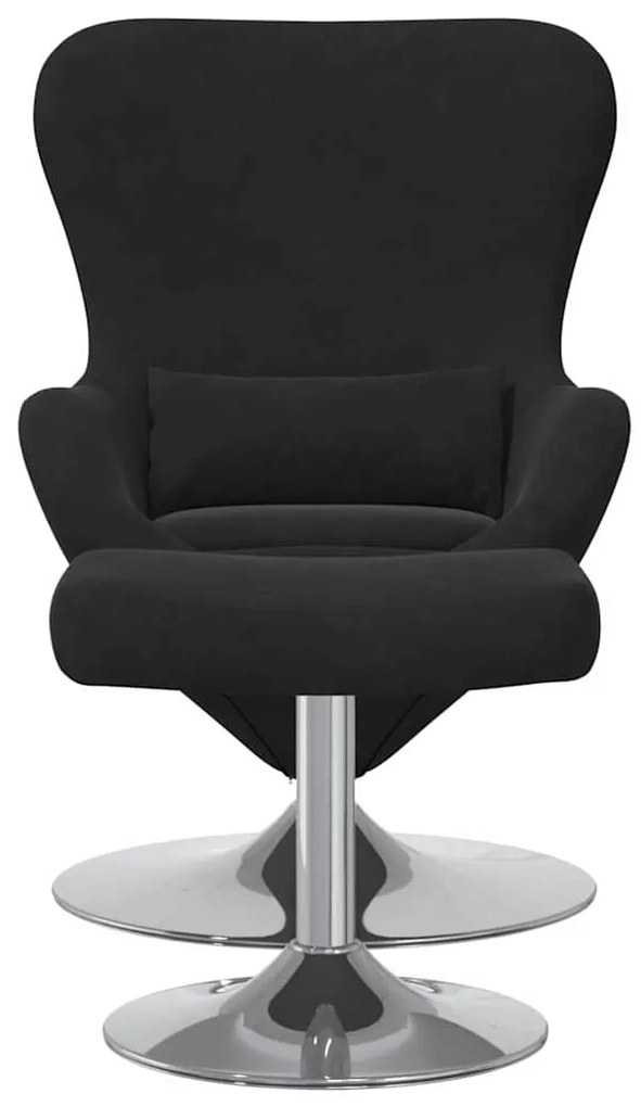 Poltrona Egg vidaXL com Puff Veludo Preto