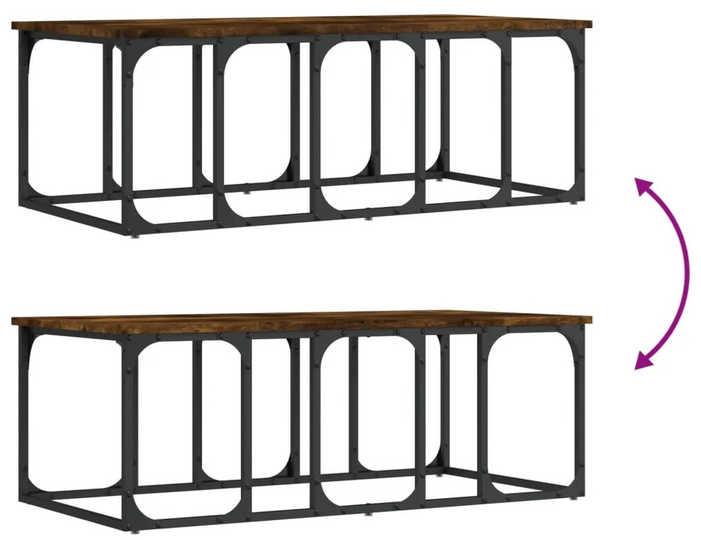 Mesa de centro 100x50x35,5 cm derivados madeira carvalho fumado
