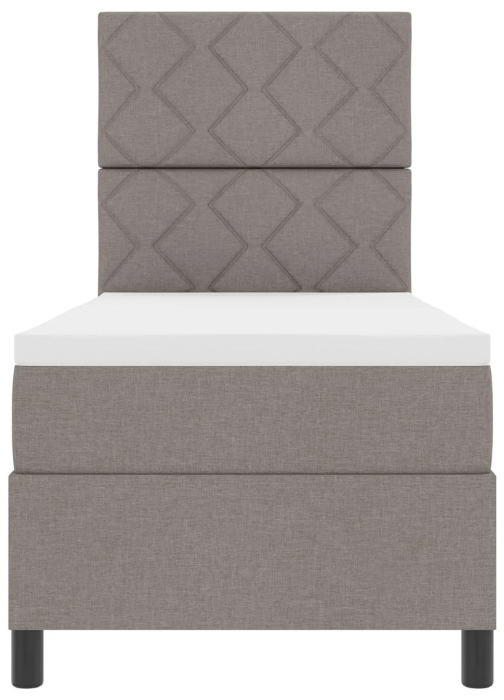 Cama Box Spring com Colchão Taupe 80x200 cm Tecido