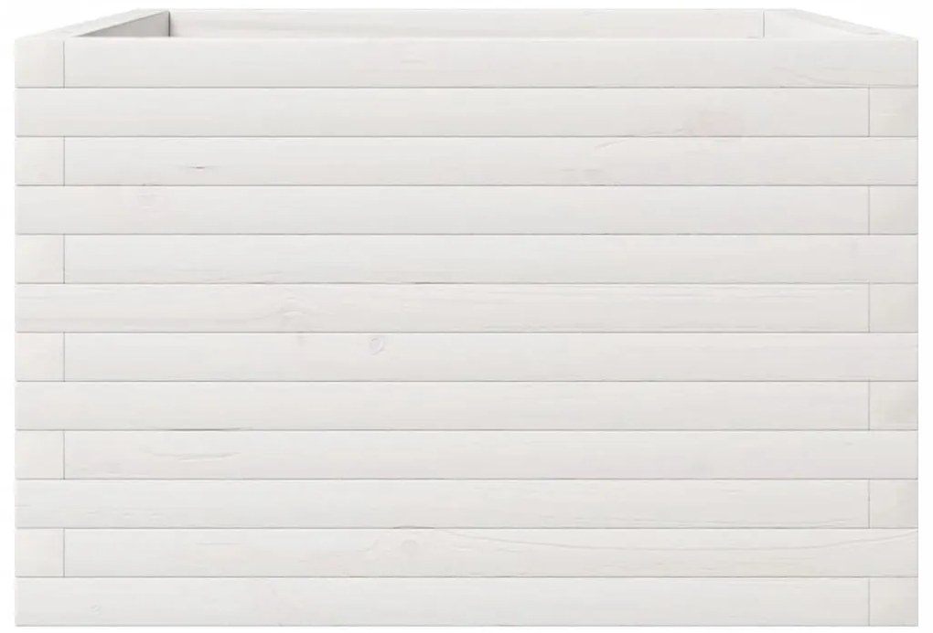 Vaso/floreira de jardim 70x70x45,5 cm pinho maciço branco