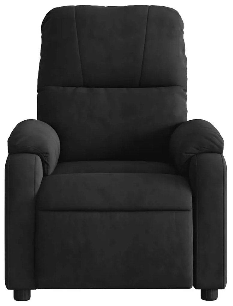 Poltrona de massagens reclinável elétrica microfibra preto