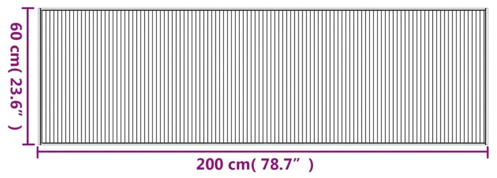 Tapete retangular 60x200 cm bambu cinzento