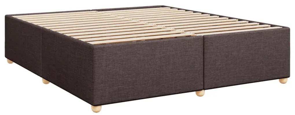 Cama com molas/colchão 200x200 cm tecido castanho-escuro