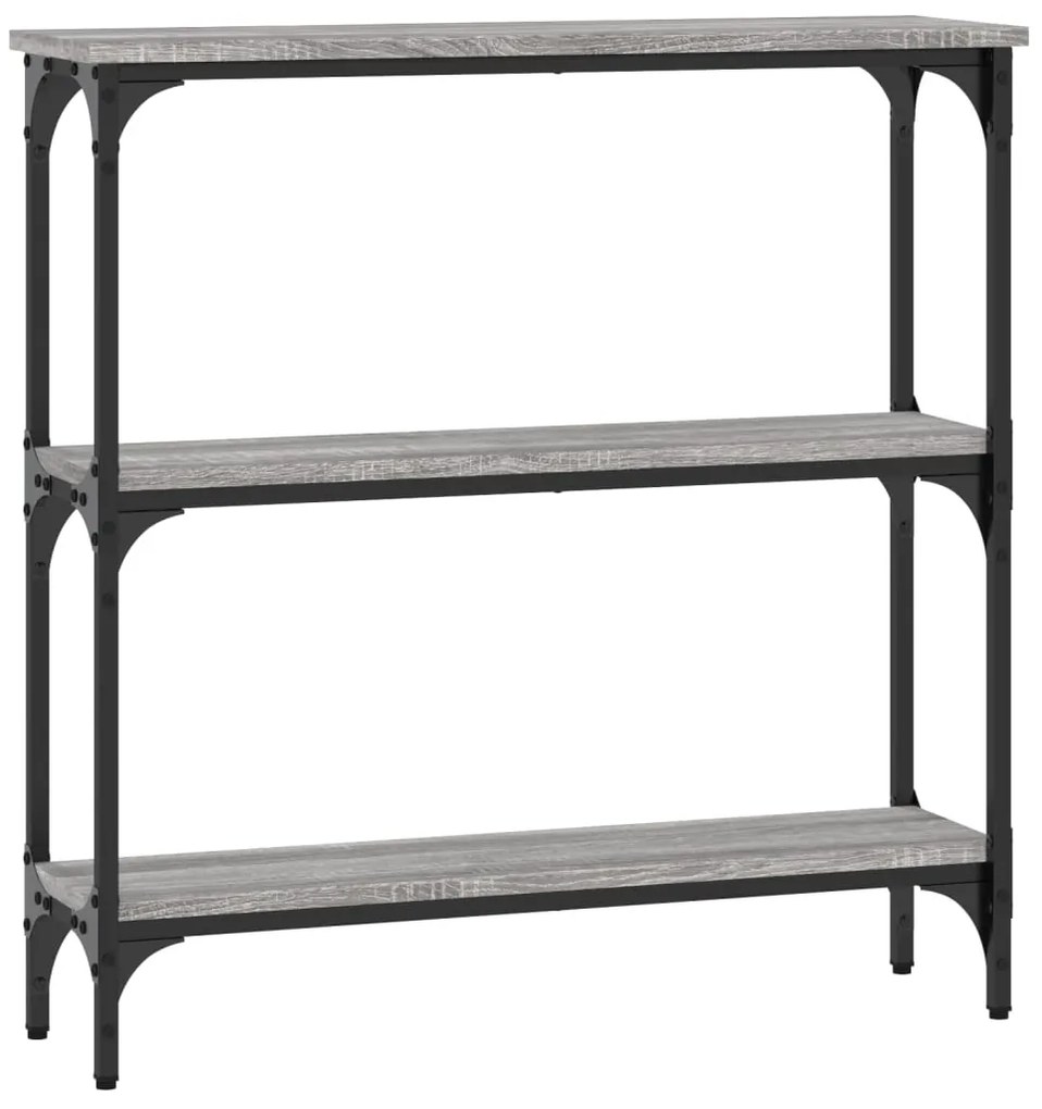 Mesa consola 75x22,5x75 cm derivados de madeira cinzento sonoma