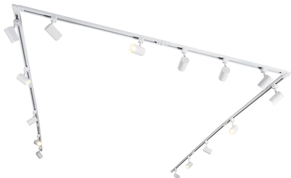 Sistema de iluminação de trilho monofásico moderno com 15 focos branco - Iconic Jeana