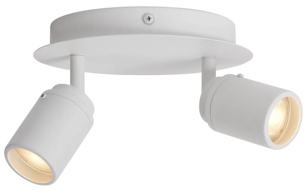 Foco de casa de banho moderno branco 2 luzes IP44 - Ducha