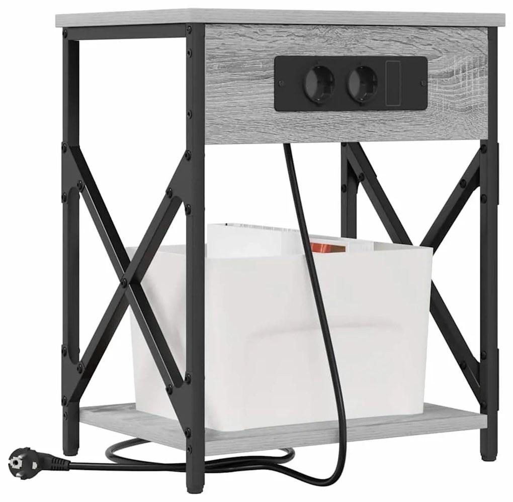 Armário de Cabeceira 2 pcs Sonoma cinzento 41 x 31 x 51 cm