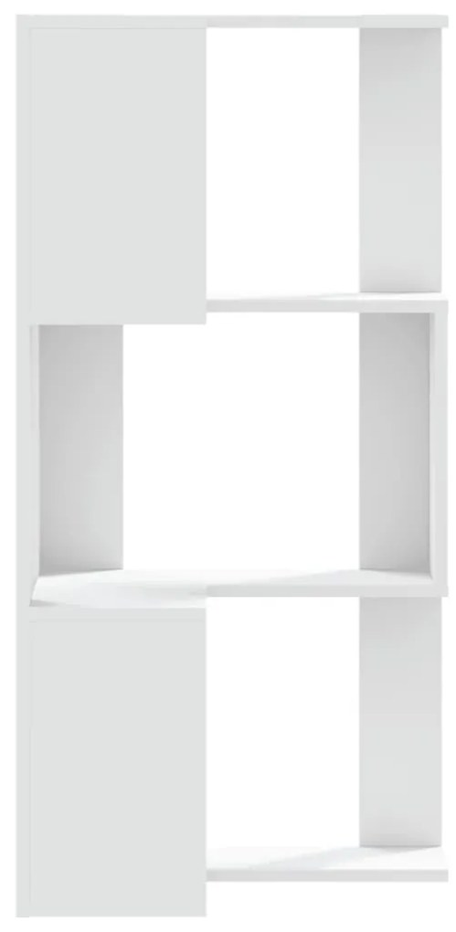 Estante canto 3 prateleiras 50x50x102 cm deriv. madeira branco