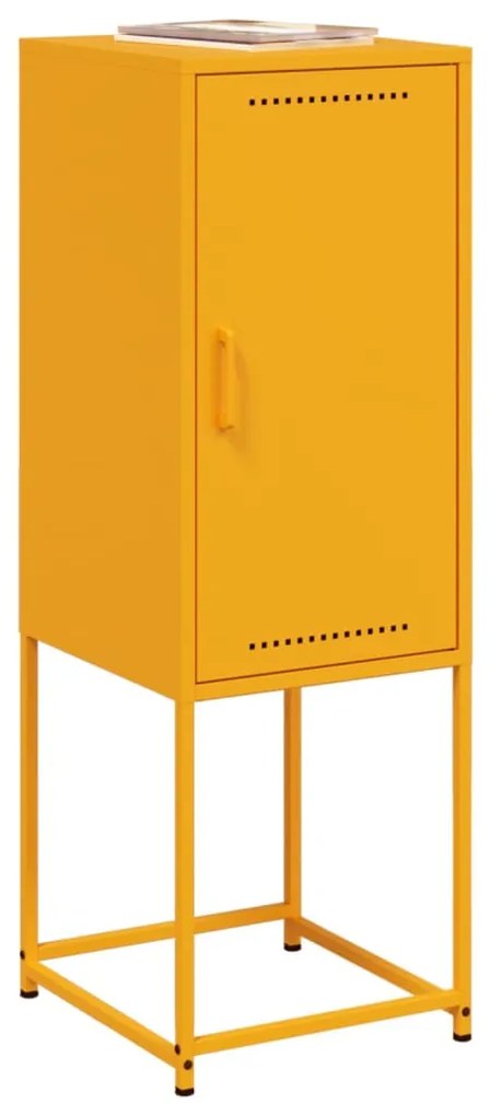 Aparador alto 36x39x107 cm aço amarelo mostarda