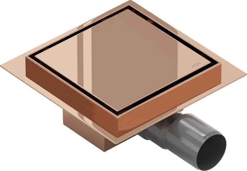 Mexen Flat-Q Ralo de chão quadrado M13 12 x 12 cm, ouro rosa - 1610012