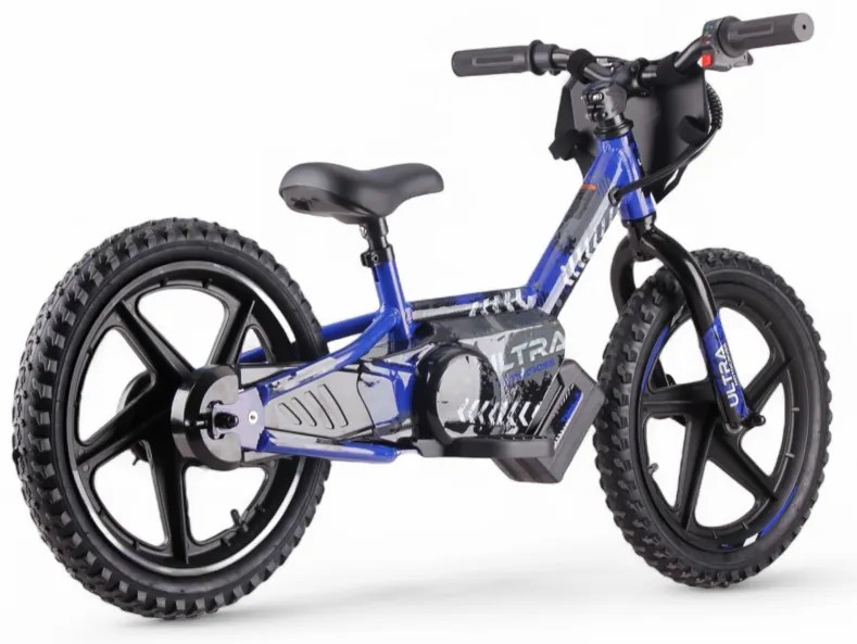 Bicicleta de equilíbrio elétrica para crianças de 24 volts, 16 polegadas - azul