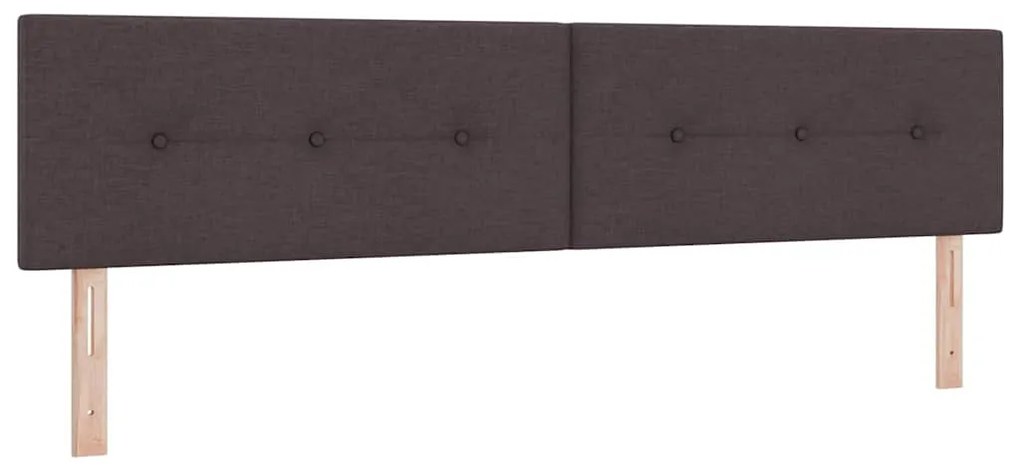 Cama Box Spring vidaXL com Colchão Castanho Escuro 200x200 cm Tecido