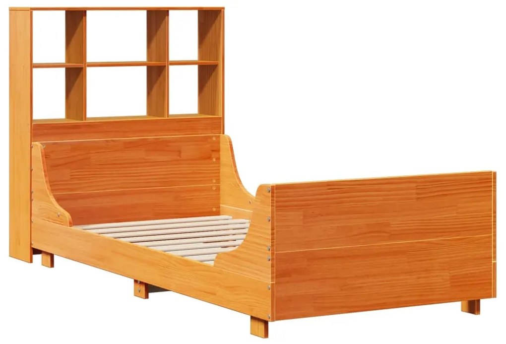 Cama com estante sem colchão 75x190 cm madeira maciça