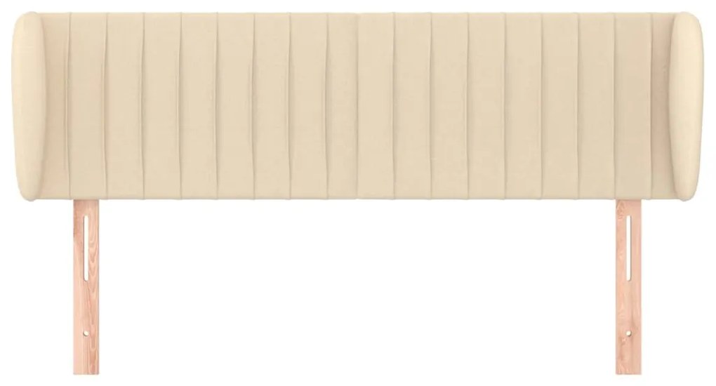 Cabeceira de cama c/ abas tecido 147x23x78/88 cm creme