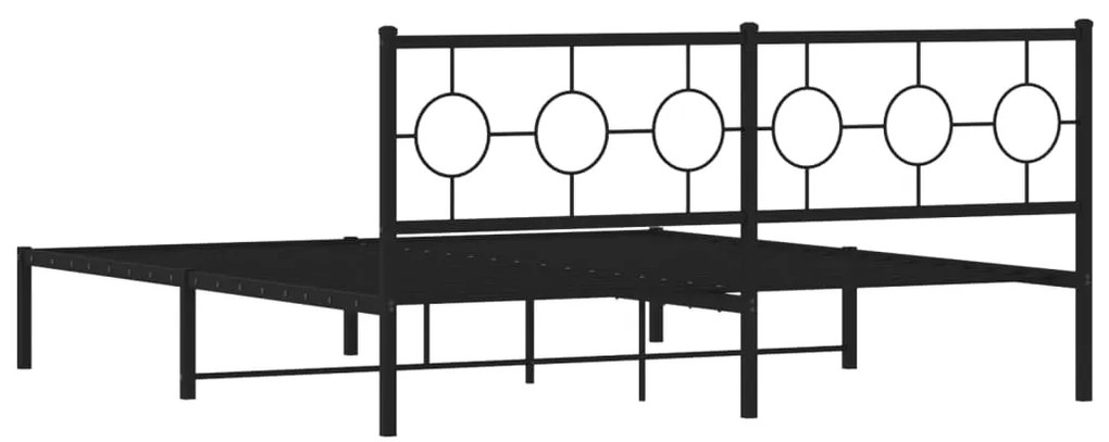 Estrutura de cama em metal com cabeceira 180x200 cm preto