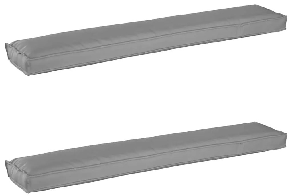 Almofadas para Banco 2 pcs Cinza 200x40x8 cm em Tecido Oxford